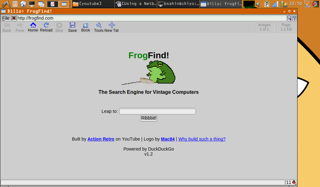 frogfind homepage